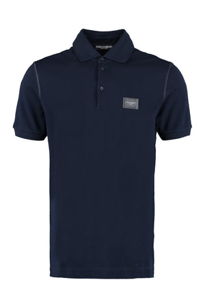 Cotton-piqué polo shirt-0